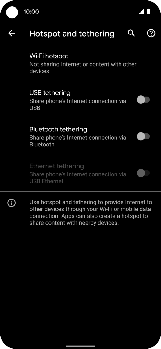Press Wi-Fi hotspot.