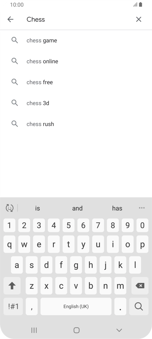 Key in the name or subject of the required app and press the search icon.