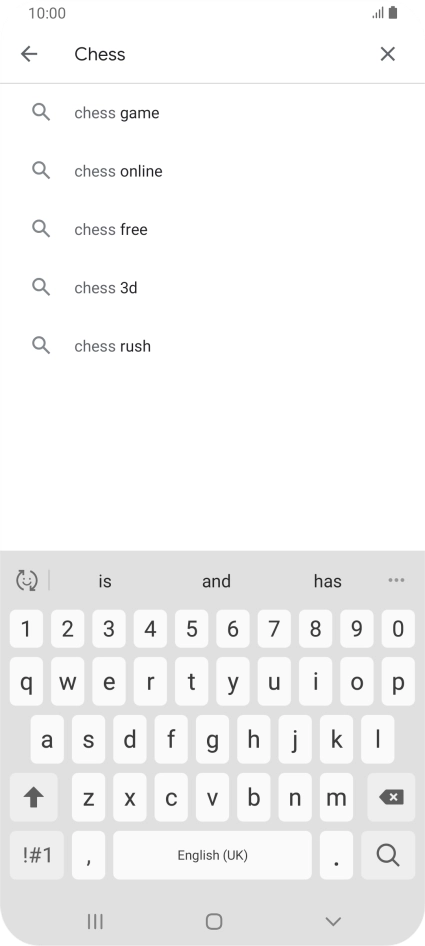 Key in the name or subject of the required app and press the search icon.