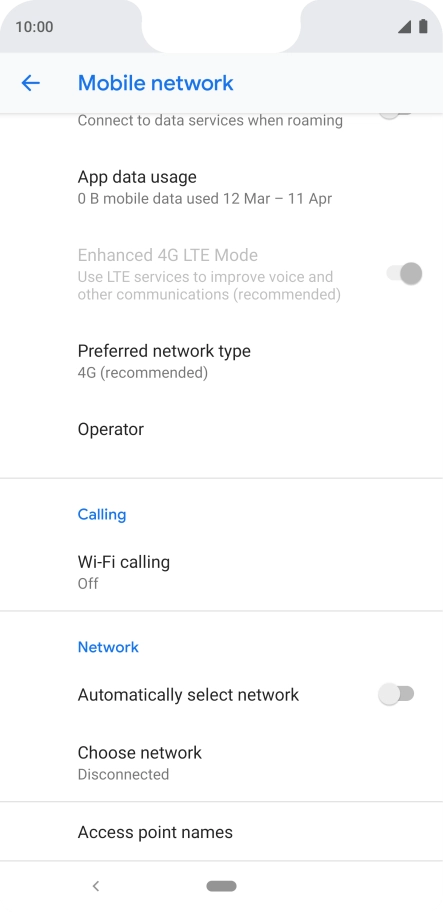 If you want to select a network automatically, press Automatically select network to turn on the function.