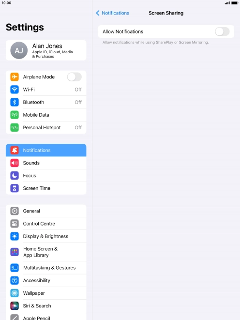 Press the indicator next to 