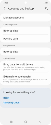 Press Manage accounts.