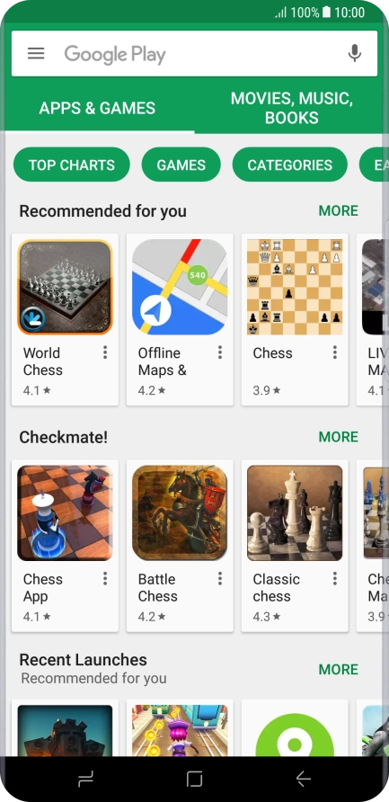 Slide your finger right starting from the left side of the screen.