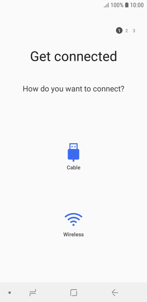 Press the required transfer type and follow the instructions on the screen to transfer the content.