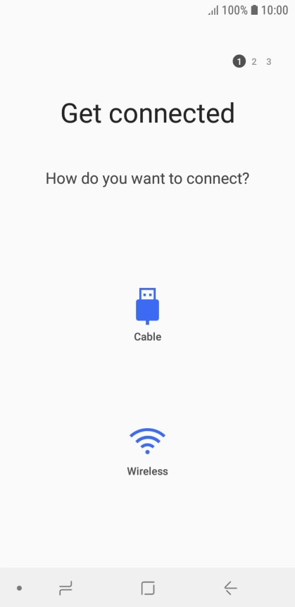 Press the required transfer type and follow the instructions on the screen to transfer the content.