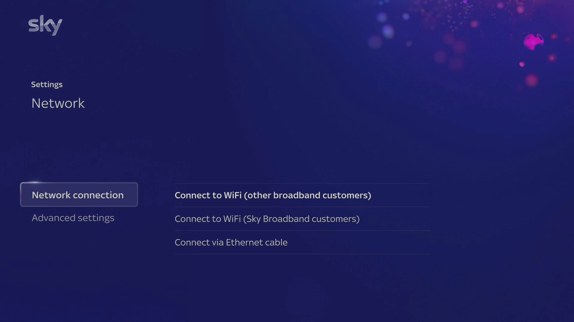 Select Network connection.