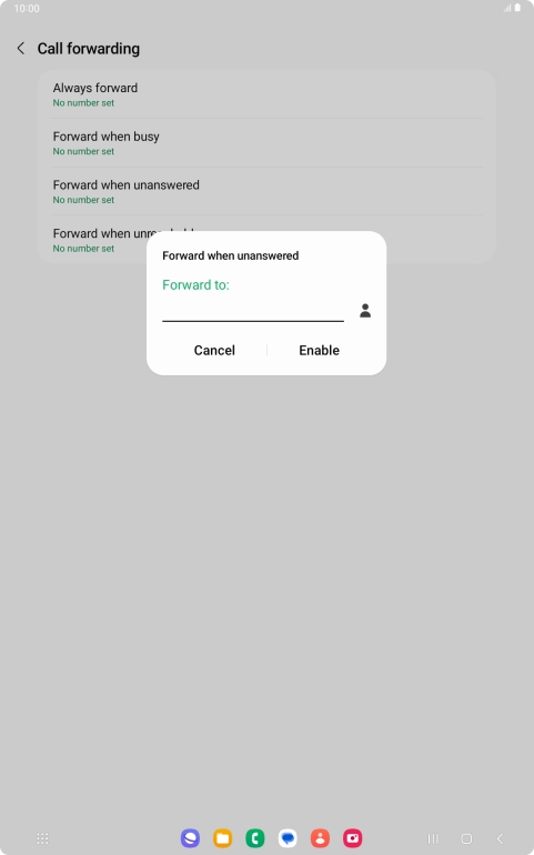 Key in +447953222222 and press Enable.