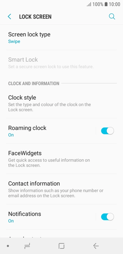 Press Screen lock type.
