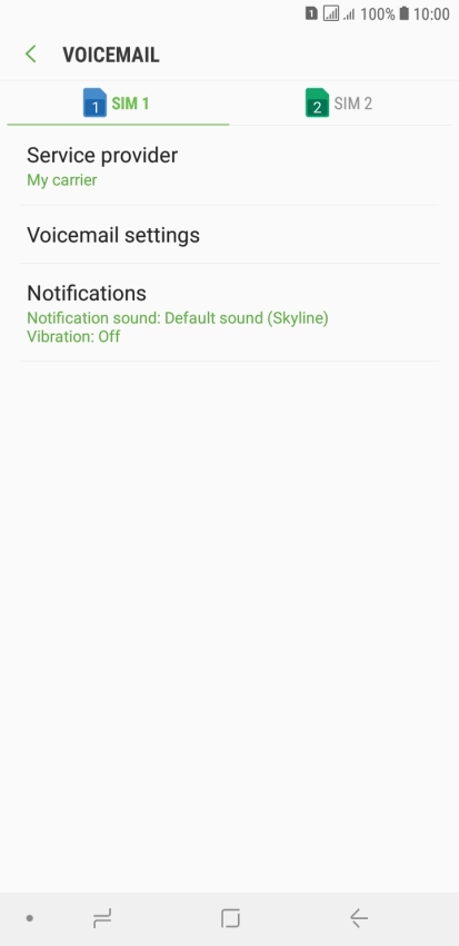 Press the required SIM.