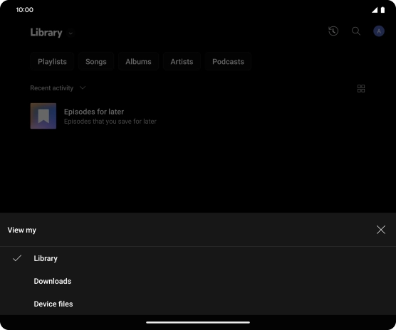 Press the required category and go to the required audio file.