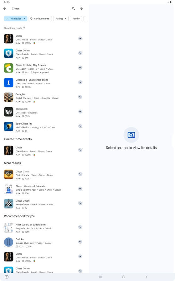 Press the required app.
