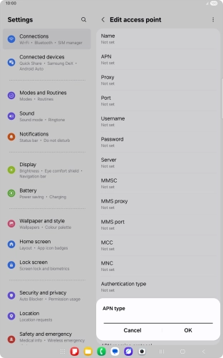 Key in default and press OK.