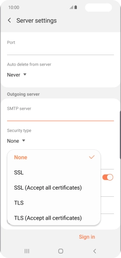 Press None to turn off the function.