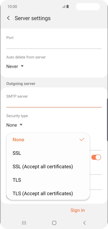 Press None to turn off the function.