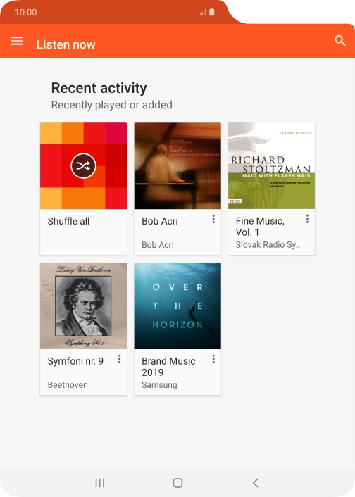 Slide your finger right starting from the left side of the screen.