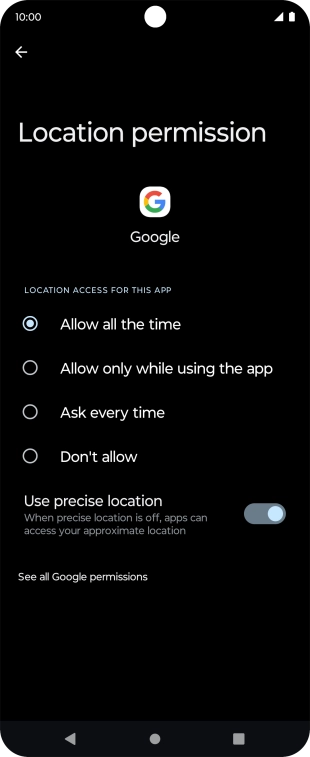 Press the required setting to turn the function on or off.