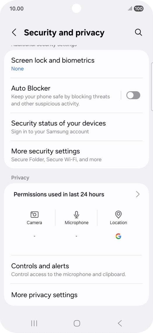 Press More security settings.