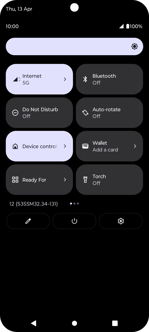 Press the settings icon.