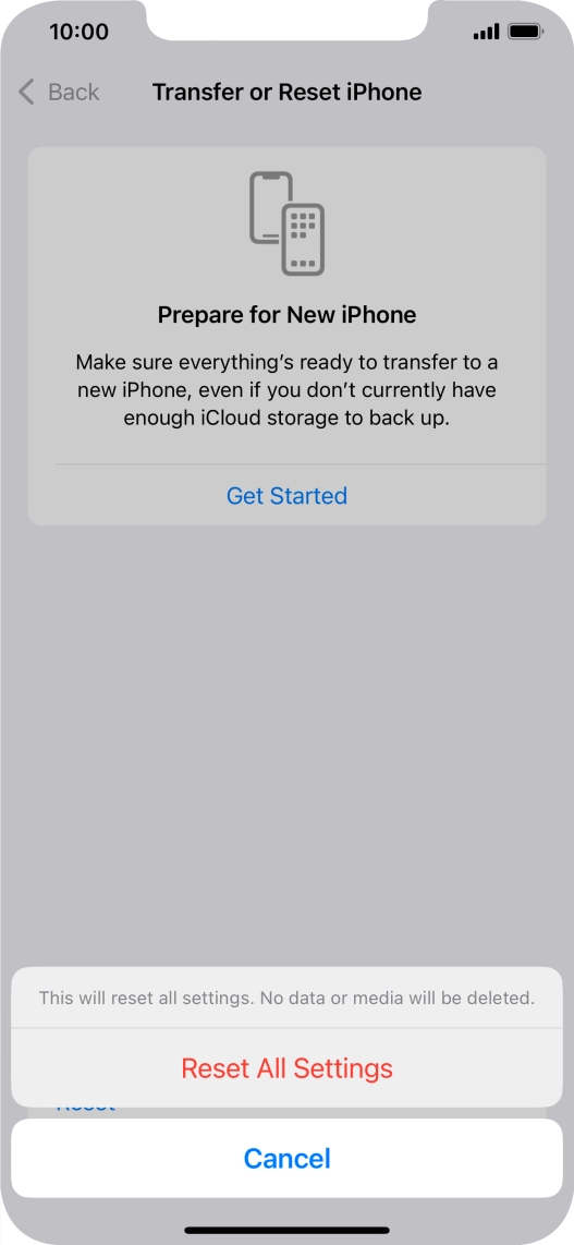 Press Reset All Settings.