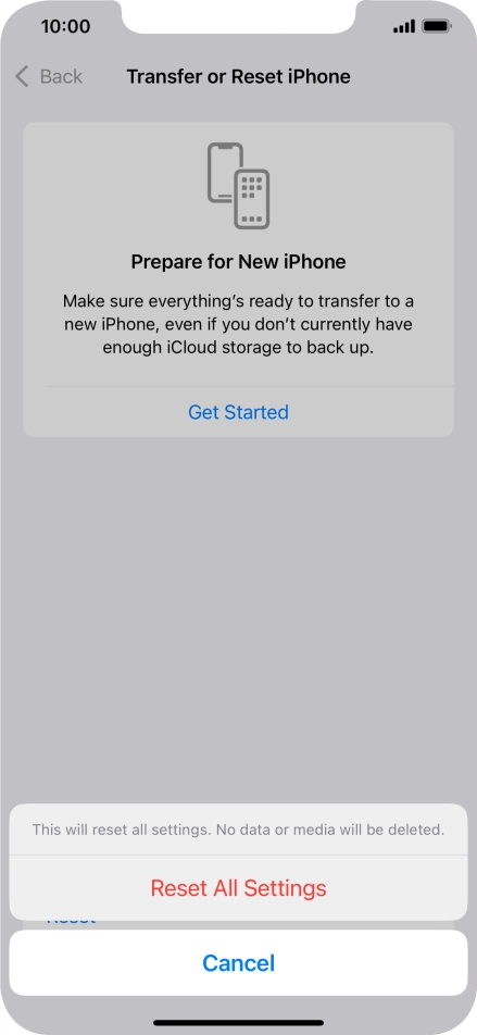 Press Reset All Settings.