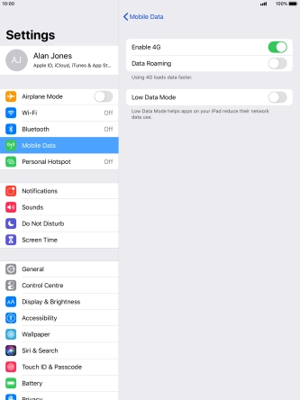 Press the indicator next to 