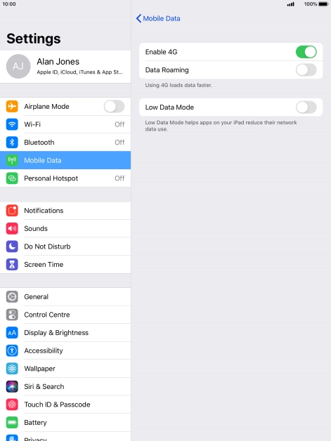 Press the indicator next to 