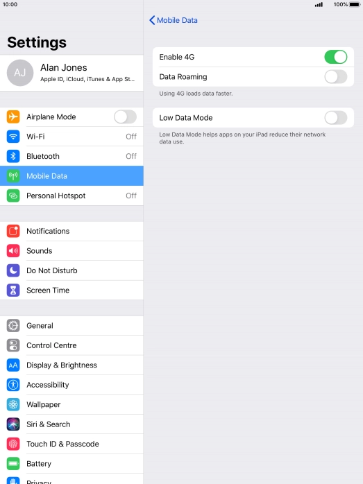 Press the indicator next to 