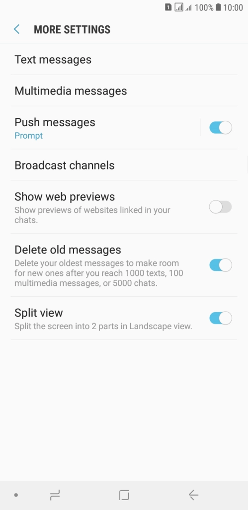 Press Text messages.