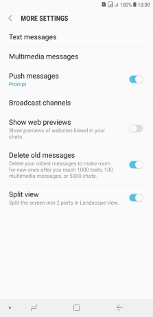 Press Text messages.