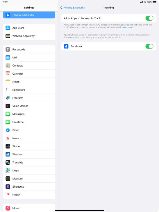 Press the indicator next to 