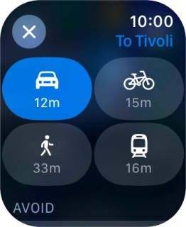 Press the required transport type.