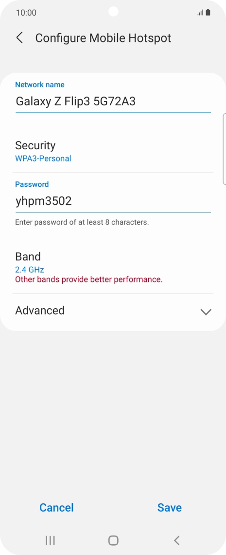 Press the field below 