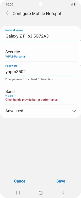 Press the field below 