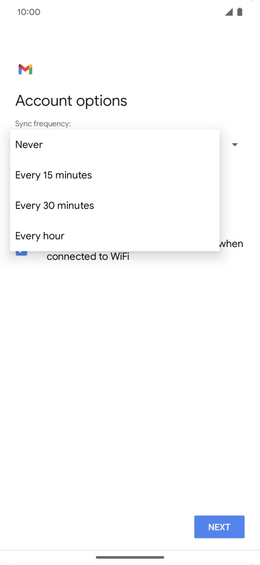 Press the required setting.