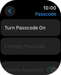 Press Turn Passcode On and key in a lock code of your own choice twice.