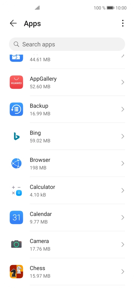 Press the required app.