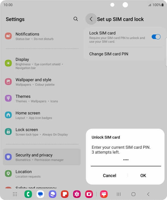 Key in your PIN and press OK. The default PIN is 1111.
