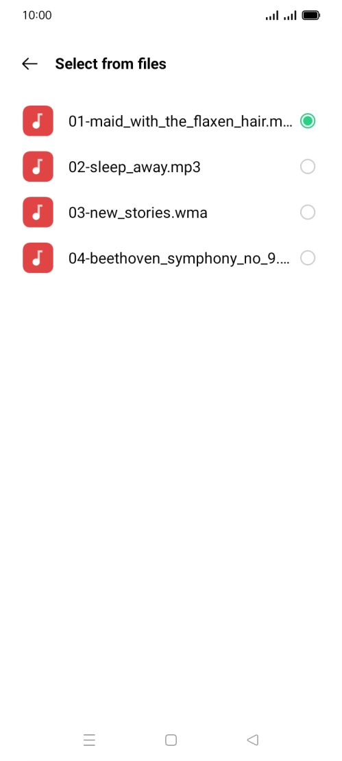 Once you've found a ring tone you like, press the Return key.