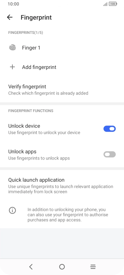 Press the indicators next to the required settings.