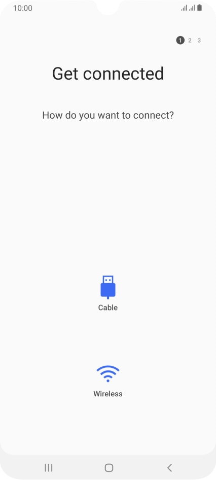 Press the required transfer type and follow the instructions on the screen to transfer the content.