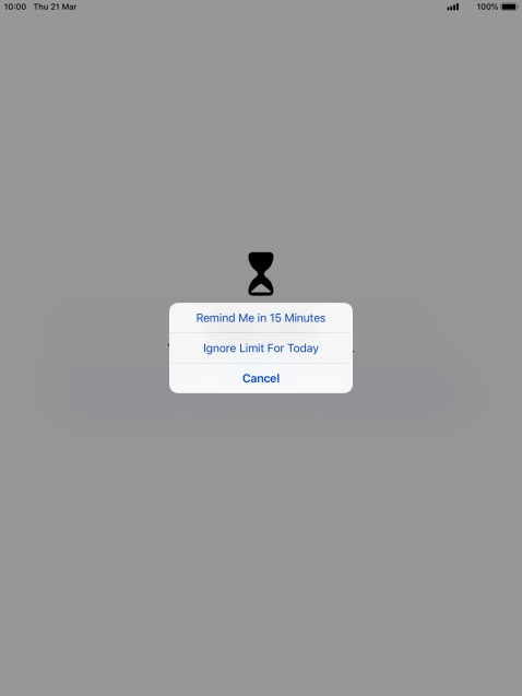 Press the required setting.