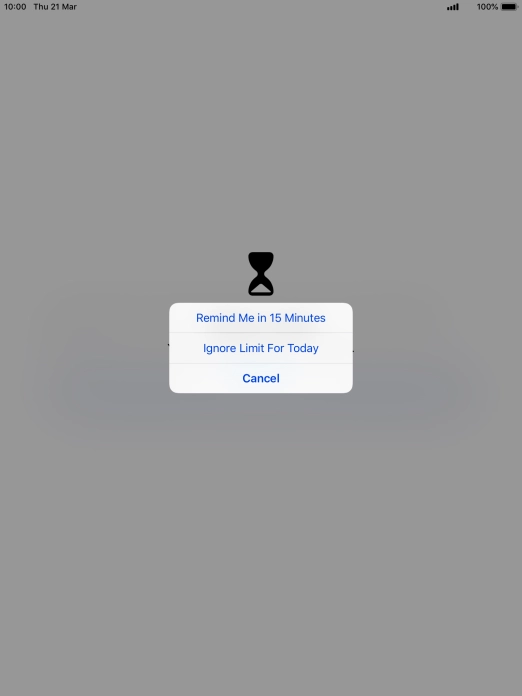 Press the required setting.