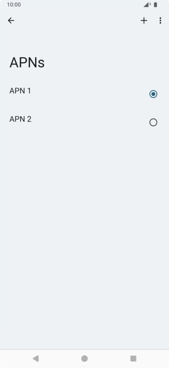 Press the field next to the data connection to activate it.