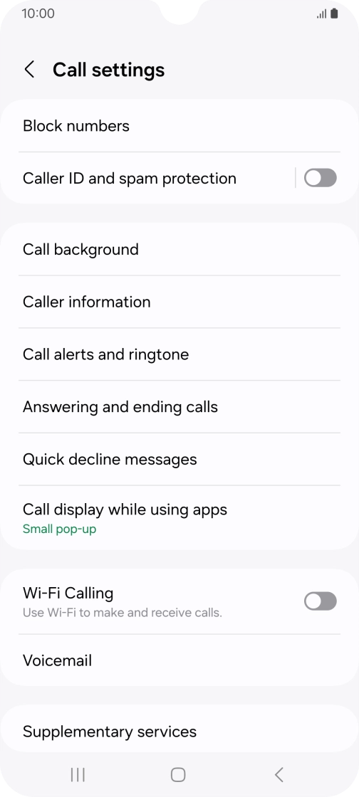 Press Supplementary services.