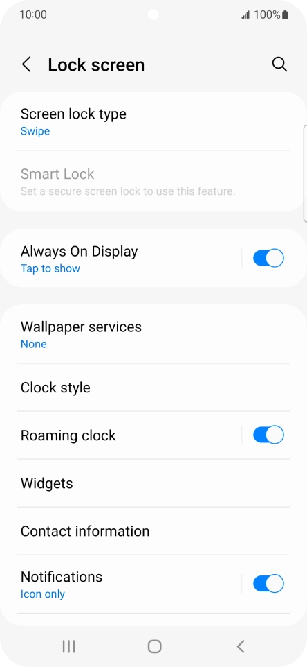 Press Screen lock type.