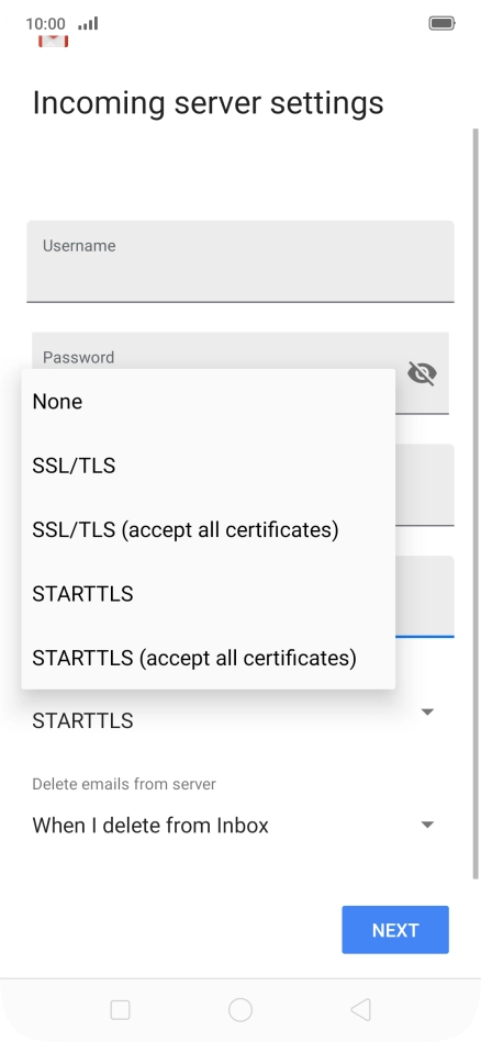 Press None to turn off the function.