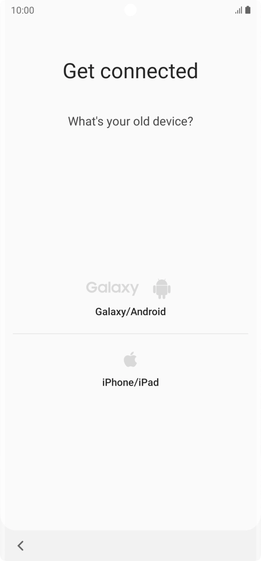 Press the required setting and follow the instructions on the screen to transfer the content from another phone.