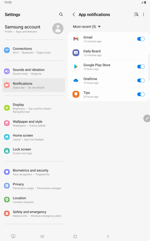 Press the drop down list.