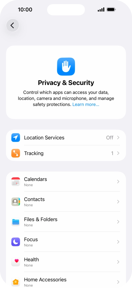 Press Location Services.