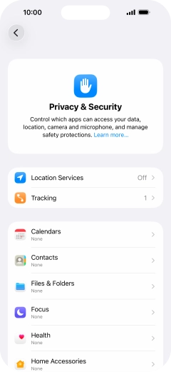 Press Location Services.
